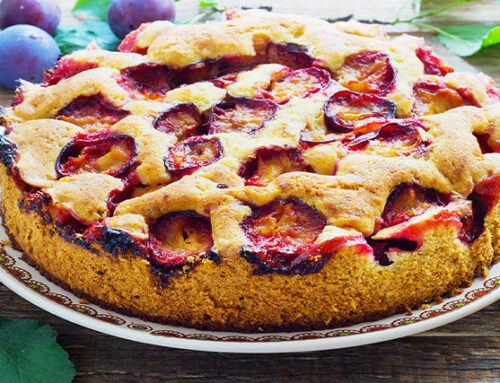 Torta della nonna con susine